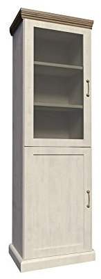 Furniture24 Vitrine ROYAL W1D, Schrank, Wohnzimmerschrank, 2 Türiger Vitrinenschrank