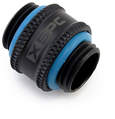 XSPC G1/4 10mm Männlich zu Männlich Beschläge V2 - Schwarz Chrom