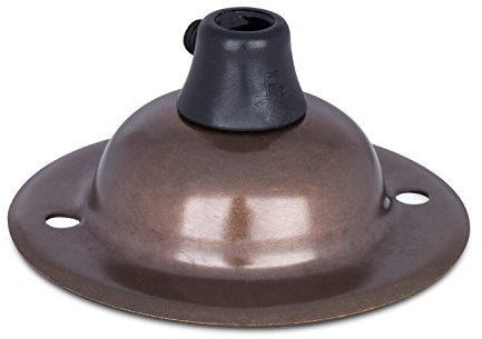 Abdeckplatte für Lampe, Deckenplatte aus Messing: Old English Finish inkl. Zugentlastung aus Kunststoff