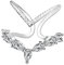 Uloveido Frauen Platin Überzogene Alphabet V Freie Größe Ring Silber Farbe Birne Cut Zirkonia Einstellbare Brief Ring JZ157