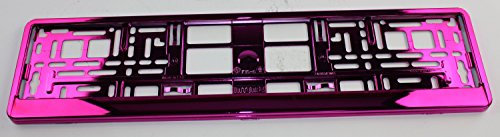 ZentimeX Z788672 Kennzeichenhalter Kennzeichenhalterung pink glänzend rosa Hochglanz für DE-Standard Kennzeichen 1 Stück