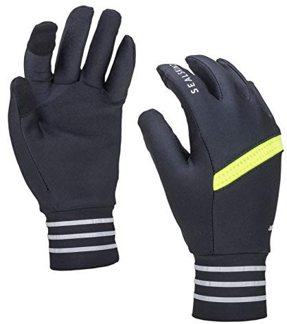 SealSkinz Unisex Solo Nicht Wasserdichter Reflektierender Handschuh – Schwarz/Gelb, S