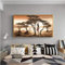 Ywsen Femme Africaine Peinture sur Mur Paysage au Coucher du Soleil Classique Mur Art Toile Impression et Affiche Photo Home Decor sans Cadre 70x140cm