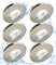 Trango 6er Set IP44 LED Einbaustrahler 6729IP-068M6KSD aus Edelstahl poliert incl. 6x 6000K Tageslicht Weiß (kaltweiß) dimmbar Ultra Flach LED Modul für Bad, Dusche, Einbauleuchte, Deckenlampe