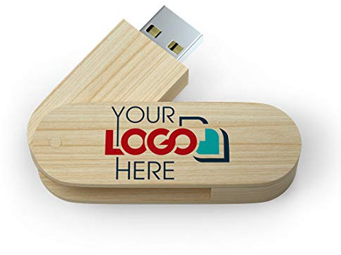 Possibox Clé USB Twister Personnalisée en Bois 4 Go Publicitaire avec Le Logo de Votre Entreprise - en Gros - USB 2.0 - Lot de 50 Érable