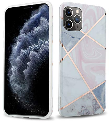 Cadorabo Hülle kompatibel mit Apple iPhone 11 PRO MAX Schutzhülle TPU Silikon Case Marmor Design Slim Kratzfest Weiche Gummi mit Rundumschutz Case Hülle für iPhone 11 PRO MAX in Rosa
