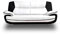 Sofa Onyx 3-Sitzer Kunstledersofa Couch Farbauswahl (weiß-schwarz)