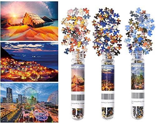 3er Pack Landschaft Mini Puzzles 150 Teile für Erwachsene Kleines Puzzle 6 x 4 Zoll Haus Unterhaltung Spielzeug Wohnkultur Puzzles