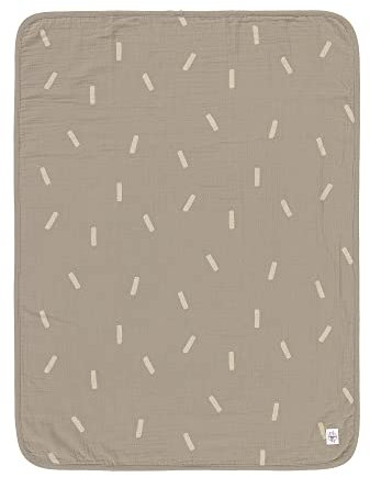 LÄSSIG Coperta di garza per bambini Coperta di coccole certificata GOTS/Muslin Blanket 75 x 100 cm Speckles olive