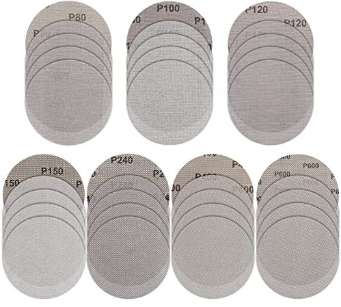 35 Stück Schleifscheiben, Schleifgitter Mesh Klett-Schleifscheiben Ø 150mm Staubfreie Schleifnetz Schleifscheibe Antiblockierende Schleifpads Schleifpapier für Deckenschleifer Trockenbauschleifer
