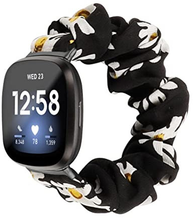 MVRYCE Compatible avec Versa 4 Bandes, Slim Chouchou Tissu Bracelets de Remplacement Femmes Fille Bracelet Élastique Dragonne Accessoire pour Versa 3/Versa 4/Sense 2/Sense (Y03)