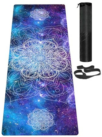 LaiEr Yogamatte, rutschfeste, umweltfreundliche Trainingsmatte mit Tragegurt, dicke Übungs- und Trainingsmatte für Yoga, Pilates und Fitness (183 cm x 61 cm x 6 mm)