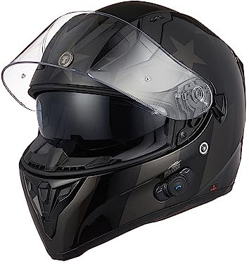 TORC Motorradhelm Integralhelm Roller Bluetooth Helm mit Doppelt Visier ECE 22-06