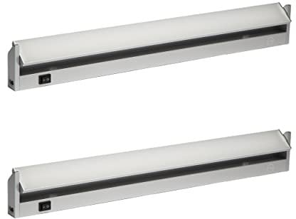 Oktaplex 2er Set LED Unterbauleuchte Küche Aluminium 10 W 230 V neutralweiß 4000K 60 cm Schwenkbare Unterschrankbeleuchtung Rota 800lm LED Lichtleiste mit Schalter