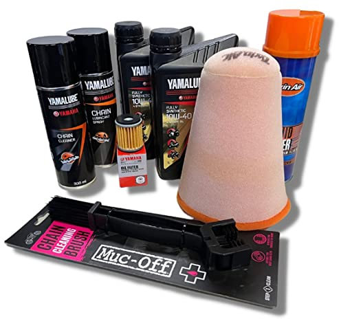 Yamalube Wartungsset Großes Ölwechselset Quad Yamaha YFZ 450 R/Öl 10W40 inkl. OEM Ölfilter Kettenreiniger Kettenspray
