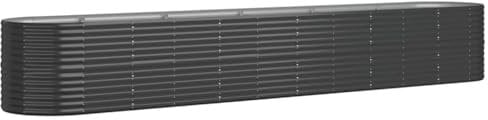 vidaXL Anthracite Raised Garden Bed - Powder-Coated Steel Planter for Outdoor Use - Spacious, Durable, and Stylish - Ideal for Patios, Gardens, and Balconies - 440 x 80 x 68 cm