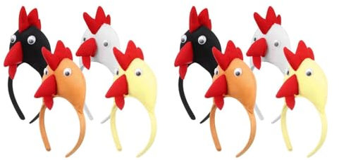 Garneck 8 Stück Hühner-Stirnband – Hahn-Stirnband-Haarreifen Für Erwachsene Und Kinder Tier-Küken-Kopf-Dekoration Für Partyzubehör (Zufällige Farbe)