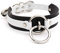lalatia Damen Halsband O Ring Kunstleder Choker Halskette (Schwarz Weiß Silber)