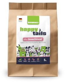 bonameco Happytails Insectmeal Insektenfutter für Hunde (1 x 5 kg) - Hundefutter Trocken Getreidefrei & Hypoallergen - Nachhaltiges Insekten Trockenfutter - Insektenprotein - Made in Germany