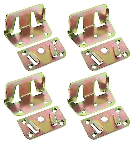 eMagTech 4 connettori angolari di collegamento per letto resistenti alla ruggine staffe per binario per letto accessori per la casa per supporto per travi letto fissaggio telaio letto
