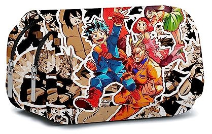 My Hero Academia Federmäppchen, Schüler-Federmäppchen, Mäppchen, Stifteetui, Stifteetui mit Manga-Druck, Schülerbedarf, Schulbedarf, Schreibwaren für Mädchen, Jungen, Kinder, Typ 3, 22*12*9CM