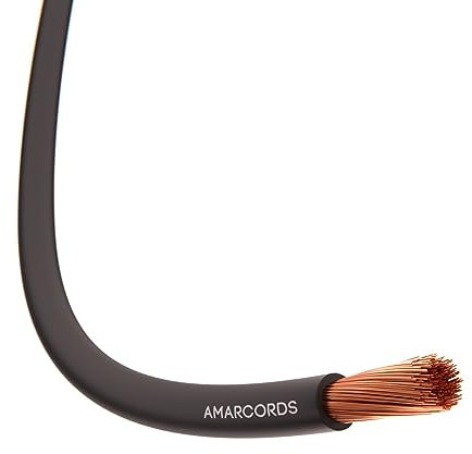 Amarcords - Cavo elettrico sezione 1x2,5mm colore NERO. Cordina Unipolare FS17, 50 metri