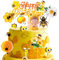 HGSHUO Tortendeko Biene Kuchen Deko Geburtstag Cake Topper Bee Gänseblümchen Torte Deko Happy Birthday Kindergeburtstag Cupcake Topper Sommerparty Kuchendeko A