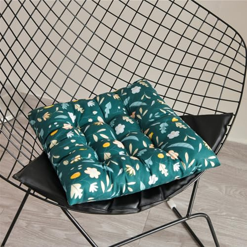 Hixingo 4er Set Stuhlkissen, Sitzkissen Stuhl, Stuhlkissen 40x40, Bedruckt Sitzkissen Bank, Sitzunterlage Outdoor & Innen, Sitzauflagen Chair Cushion für Wohnzimmer Terrassen (40cm,Türkis)