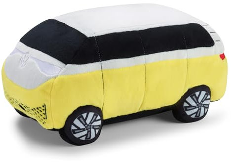 Volkswagen 1T3087511 Plüschbus ID.Buzz Plüschkissen Stofftier Kissen Bulli Nackenrolle, gelb/grau