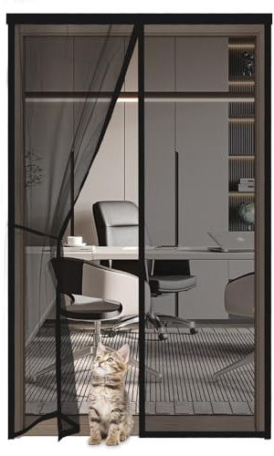 Zanzariere Magnetica per Porte Finestre 65x220cm,Zanzariera con Calamita per Porta Balcone,Traspirante Chiusura Automatica,Tenda con Magneti Anti Insetti Zanzare,Installazione Facile,Nero