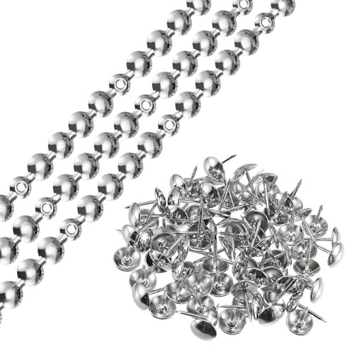 QUARKZMAN 3 Piezas de Tiras de Tachuelas para Tapicería 1 Metro de Adornos de Clavos Decorativos Brillantes para Sofá Cabecero Silla Muebles Con Clavos de Tapicería (11mm Plata)