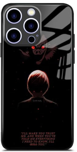 Kira Light Yagami und Ryuk Death_Note Anime-Charakter Silikon TPU Hülle - Manga Schwarzer Rahmen Handyhülle für iPhone 15