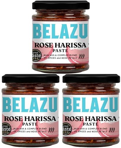 Belazu Rose Harissa Paste 130g Pack of 3 - Authentic North African Spice Blend for Exquisite Culinary Creations!