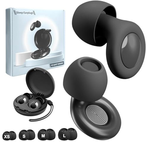 Bouchons d'oreilles pour Dormir, Bouchons d'oreilles Anti Bruit 30dB, Bouchons d'oreilles Anti Bruit Réutilisables en Silicone, Protection Auditive, Concerts, Voyages, XS/S/M/L