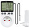 Lotvic Prise Thermostat, Regulateur Température Numérique 230 V 16 A avec Ecran LCD et Sonde, Thermostat Chauffage Refroidissement, pour Serres, Aquariums, Récipients en Verre, Reptiles
