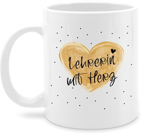 Tasse Tassen 325ml - Lehrerin mit Herz | Lehrerin Geschenke | Abschiedsgeschenke Schule Lehrerin | Weihnachtsgeschenke Lehrerin Weihnachten Geschenk - 325 ml - Weiß - für unsere lehrerinnen
