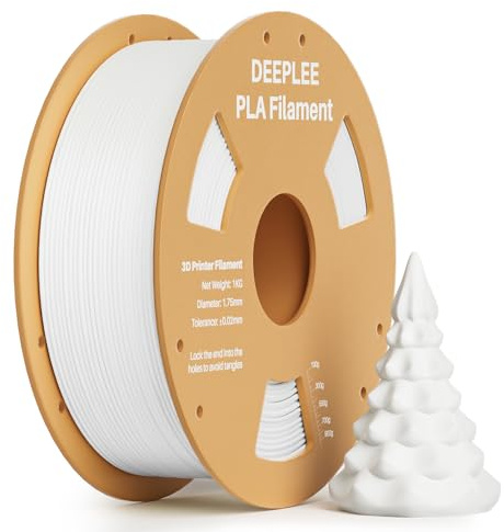 DEEPLEE PLA Filament 1.75mm White 1kg | Accuracy +/- 0.02mm, Stronger Toughness, Easy to use, Refine Surface, Excellent Layer Edhesion, Neatly Wound