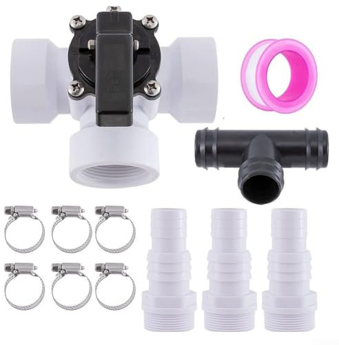 Oniissy Vanne de dérivation à 3 voies pour piscine, robinet de rechange fileté femelle de 1,27 cm, pour piscine hors sol et spa, avec connecteur de tuyau de piscine, colliers de serrage