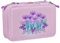 SKANDO BAGS 3-lagiges Etui mit Inhalt Lego®, City Flowers: 3 Fächer mit Reißverschlüssen. Enthält 4 Bleistifte, 18 Farbstifte, Radiergummi, Anspitzer, Lineal und mehr. Elegant und organisiert.
