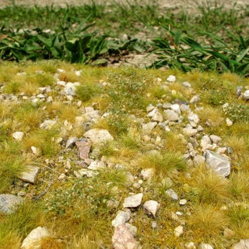 Generisch Steinige Grasmatte 18 x 28 cm Spätsommer für Modellbau, Diorama, Eisenbahn Landschaft