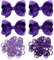 4 Accessori Per Capelli Viola, 50 Pezzi Elastici Per Capelli Da Donna, Fermagli Per Capelli Con Fiocco Per Donna, Adatti Per L'Abbigliamento Quotidiano E Le Uniformi Scolastiche Abbinate