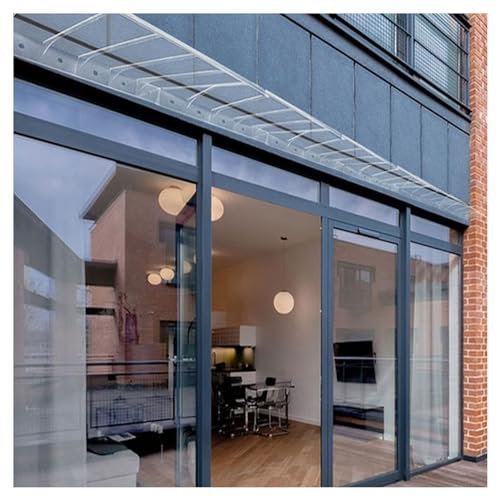 Transparent Polycarbonate Door Canopy Awning 2m x 50cm Garden Patio Rain Shelter for Outdoor Protection from Sun and Rain