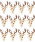Hirsch-Aufnäher, 12 Stück, Stickerei-Aufnäher, Hirsch-Applikation, Hirschkopf, zum Aufbügeln, Weihnachtsdekoration, Aufnäher, Applikation für Hutkleidung