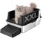 Lifewit Litière pour Chat Ouverte en Acier Inoxydable avec Pelle et Pédale, 60,5 x 40,7 x 17,5 cm, Bac à Litière XXL sans Couvercle pour Grands Chats pour Salon, Chambre à Coucher, Noir
