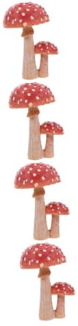 BESPORTBLE 4 Pièces Ornements De Bonsaï De Champignons Sculpture De Jardin Décor De Jardin De Champignons pour L'extérieur Inhabituel Terrarium Ornements De De Nains Saa Piscine Résine