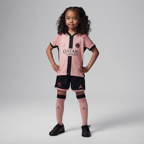 Nike Paris Saint-German 2024/25 Stadium Third Jordan Réplique de Maillot de Football 3 pièces (Jeunes Enfants) Rose Rouille/Noir/Noir FQ2270-686, XL