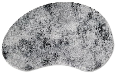 Astra Flauschige Sauberlaufmatte weich - Pure & Soft - Allover Grau Niere 62x92cm - Waschbarer Küchenteppich innen - Türmatte strapazierfähig - Teppich