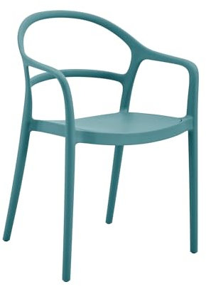 Rebecca Mobili Sedia da Esterno, Sedia Impilabile, Blu Petrolio, Polipropilene, Salvaspazio, Stile Moderno, per Interno o Giardino - Misure HxLxP: 81 x 57 x 51,5 cm - Art. RE7193V3