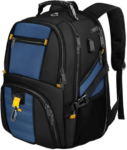 MATEIN Travel Laptop Backpack Large, 17.3 Inch Backpack 50L School Bag Water Resistant, Work Computer Rucksack for Men Anti Theft TSA with USB Charging Port, Laptop Bags for School Business-Roy Blue