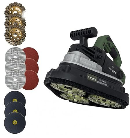 Zollernalb Piranha ZP2400PRO Fraise de rénovation 3 x 100 mm pour ponceuse à béton, plâtre, 2400 W, haute puissance